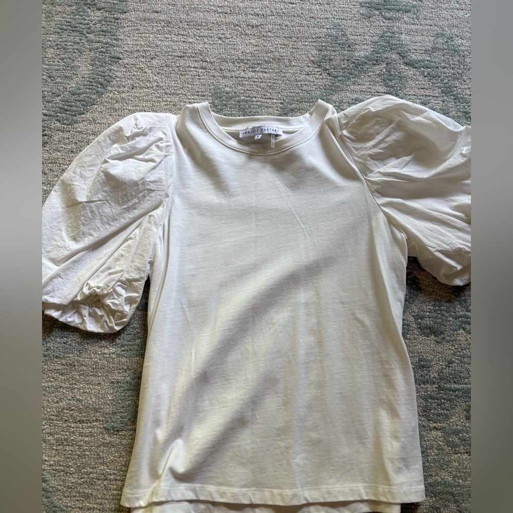 Puff Sleeve White Top